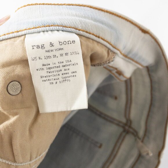 Rag & Bone Light Blue White Bleached Skinny Fit Denim Jeans SZ 30 Distressed Mid - Picture 10 of 12